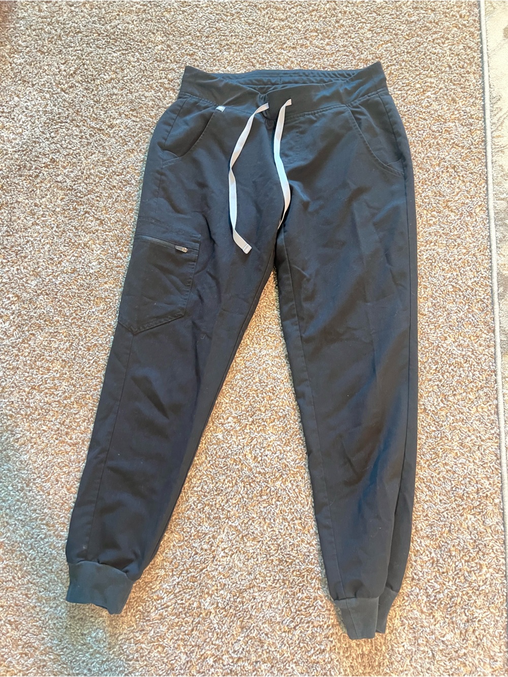 FIGS Zamora Jogger Black Drawstring Pants